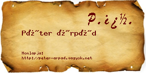 Péter Árpád névjegykártya
