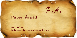 Péter Árpád névjegykártya